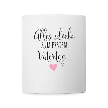 1. Vatertag Papa Vater Baby Geschenk Babysprüche - Tasse - Weiß - Vorne