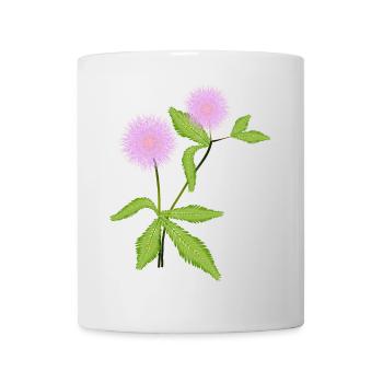 Plante de mimosa avec ses feuilles sensibles - Mug blanc - blanc - Devant