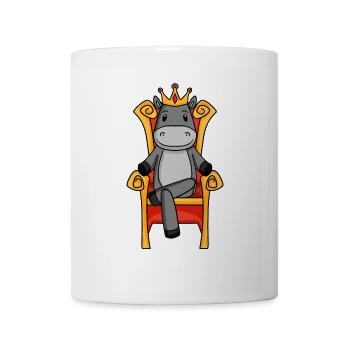 König Esel - Thron Königin Herrscher - Tasse - Weiß - Vorne