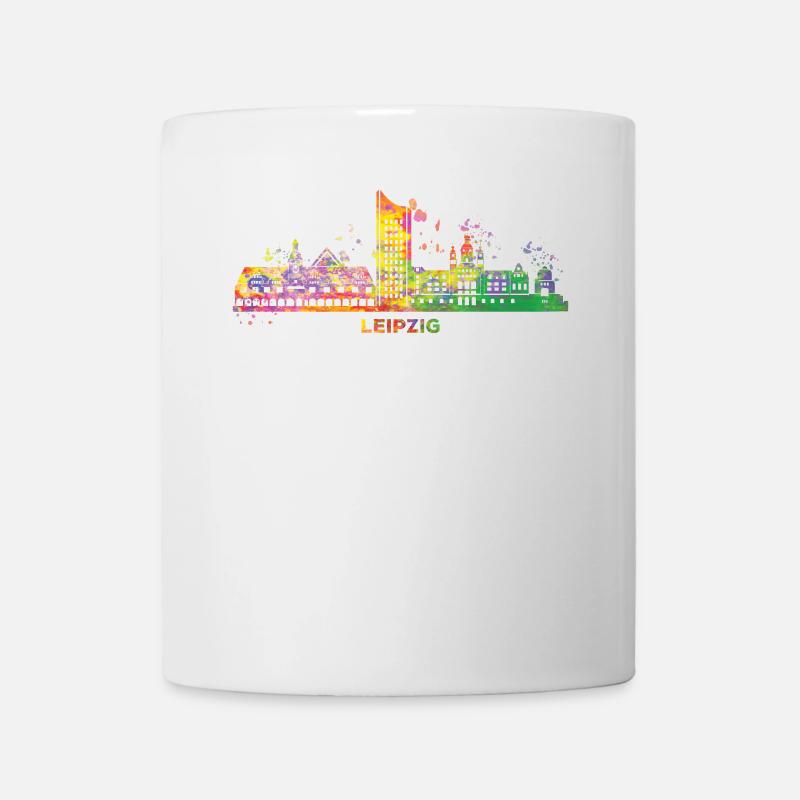 Leipzig Skyline Bunt Leipziger Uniriese - Tasse - Weiß