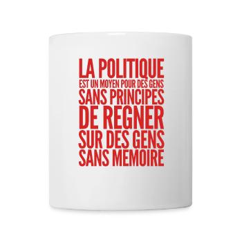 Citation Politique Voltaire - Humour noir - Mug blanc - blanc - Devant