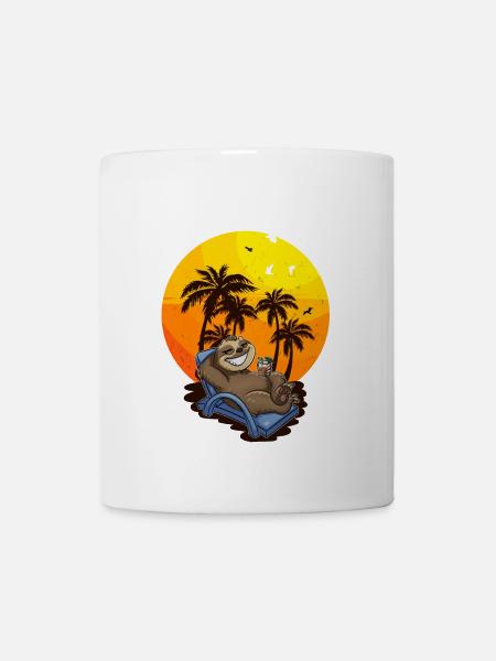 Faultier Entspannen Urlaub Reise - Tasse - Weiß