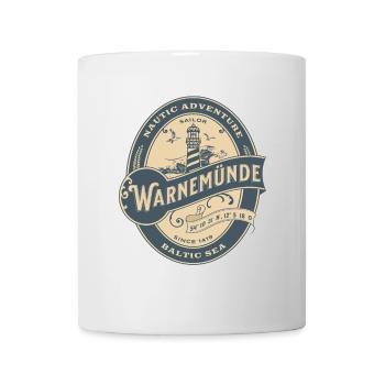 Warnemünde Leuchtturm Ostsee Koordinaten Tshirt - Tasse - Weiß - Vorne