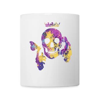 Crâne avec papillon - Mug blanc - blanc - Devant
