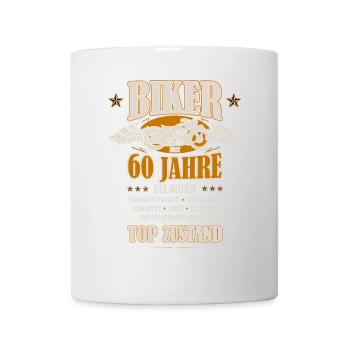 60. Geburtstag Mann Geschenk lustig Biker Motorrad - Tasse - Weiß - Vorne