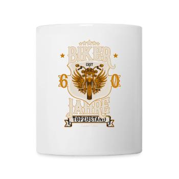 60. Geburtstag Mann Geschenk lustig Biker Motorrad - Tasse - Weiß - Vorne
