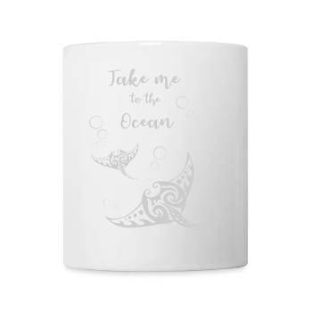"Take me to the Ocean" Slogan mit zwei Mantas - Tasse - Weiß - Vorne