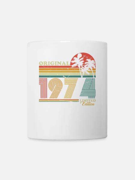 1974 Vintage Anniversaire Rétro Vintage Cadeau - Mug blanc - blanc