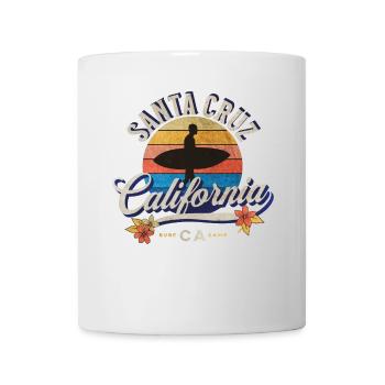 Californie Santa Cruz Surfing Retro Sunset - Mug blanc - blanc - Devant