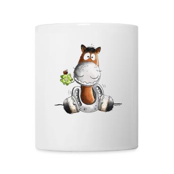 Lucky Horse I Horse Horseshoe Lucky Shamrock - Mug - white - Front
