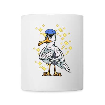 Seagull Sailor Sailor Maritim Anchor Ahoi Capitaine - Mug blanc - blanc - Devant