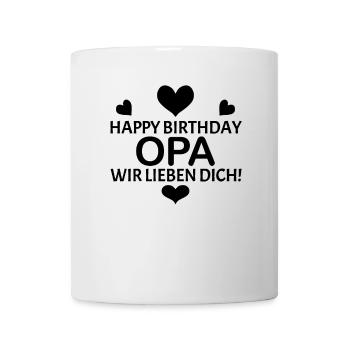 Happy Birthday Opa - Tasse - Weiß - Vorne