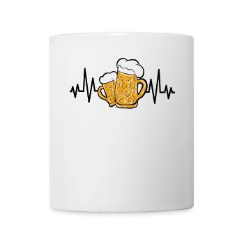 Bierglas mit Herzschlag Bier Puls EKG - Tasse - Weiß - Vorne