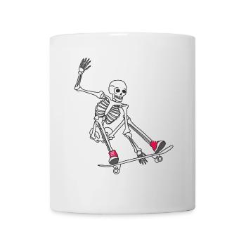 Funny Skeleton Skateboarding - Mug - white - Front
