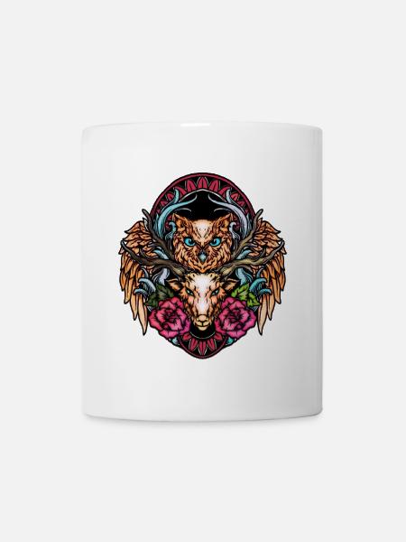 Atemberaubende bunte Eule - Tasse - Weiß