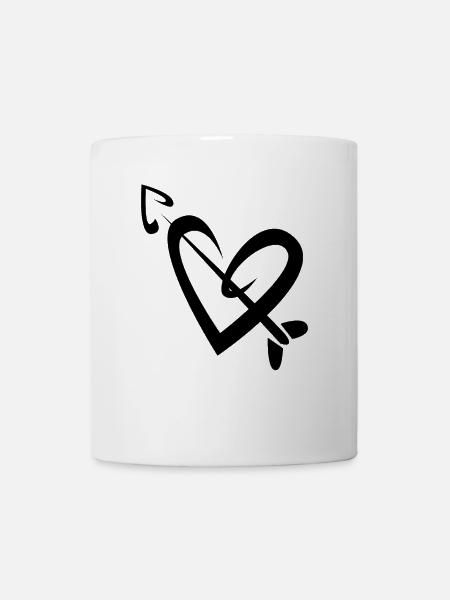 Herz Pfeil - Tasse - Weiß