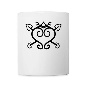 Symbole de couronne de flèche de cœur - Mug blanc - blanc - Devant