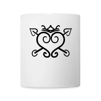 Symbole de couronne de flèche de cœur - Mug blanc - blanc - Devant