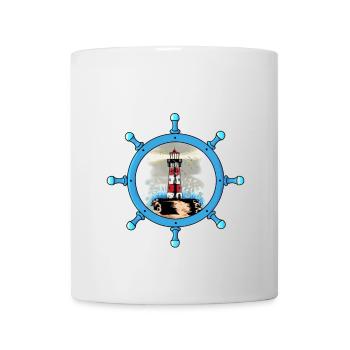 Volant maritime Phare Côte Tempête Ahoy - Mug blanc - blanc - Devant
