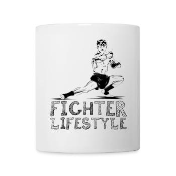 Symbole de style de vie de combattant Arts martiaux Symbole de combattant - Mug blanc - blanc - Devant