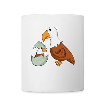 Aigle avec Bébé Aigle - Mug blanc - blanc - Devant