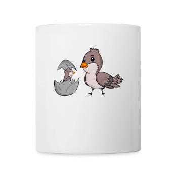 House Sparrow with Baby House Sparrow - Mug - white - Front