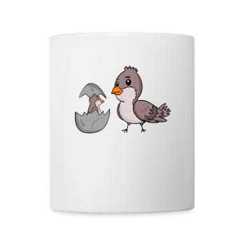 Moineau domestique avec bébé moineau domestique - Mug blanc - blanc - Devant