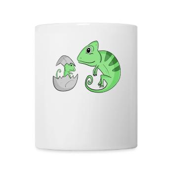 Caméléon avec bébé caméléon - Mug blanc - blanc - Devant