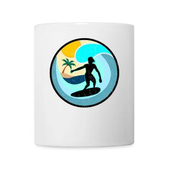 Vintage Retro Surfer Skimboard Surf - Mug blanc - blanc - Devant