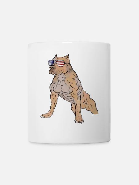 muskelöser Amerikanischer Staffordshire Terrier - Tasse - Weiß