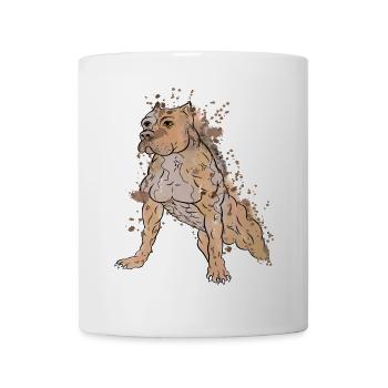 muscular dog - American Staffordshire Terrier - Mug - white - Front