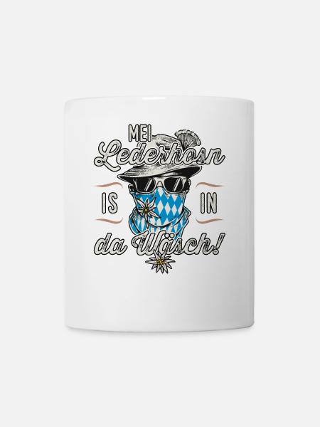 Trachten T-Shirt Herren Trachtenshirt - Tasse - Weiß