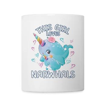 Dieses Maedchen Liebt Narwale - Tasse - Weiß - Vorne