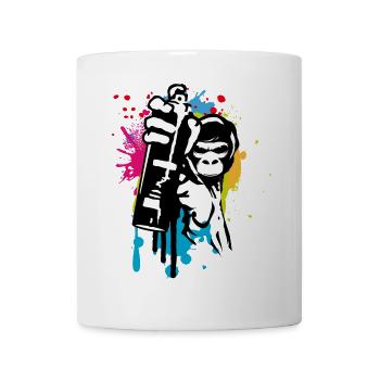 sprayer gorille d’art de rue cool dans le style graffiti - Mug blanc - blanc - Devant