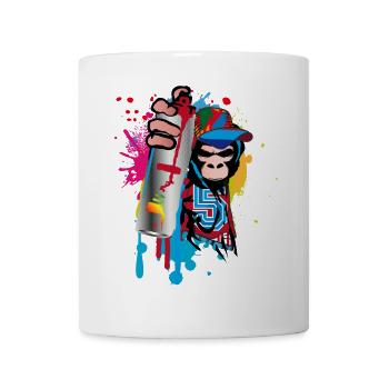 sprayer gorille d’art de rue cool dans le style graffiti - Mug blanc - blanc - Devant