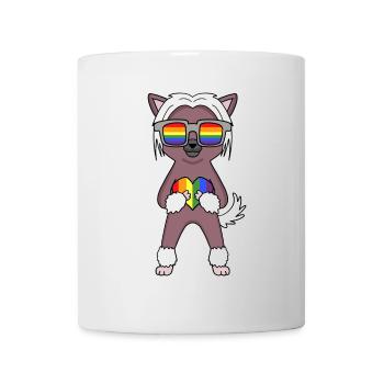 LGBT Hund Chinesischer Schopfhund Regenbogen - Tasse - Weiß - Vorne
