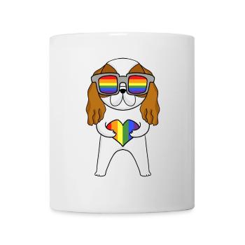Chien LGBT Cavalier King Charles Spaniel Rainbow - Mug blanc - blanc - Devant