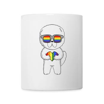Chien LGBT Bichon Frisé Arc-en-ciel - Mug blanc - blanc - Devant