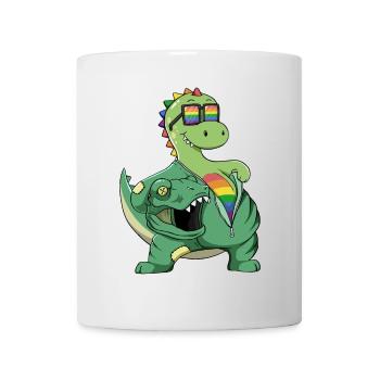 Süßer Dino T-rex Kostüm LGBTQ LGBT LGBTQ+ Pride - Tasse - Weiß - Vorne