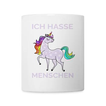 ICH HASSE MENSCHEN EINHORN - Tasse - Weiß - Vorne