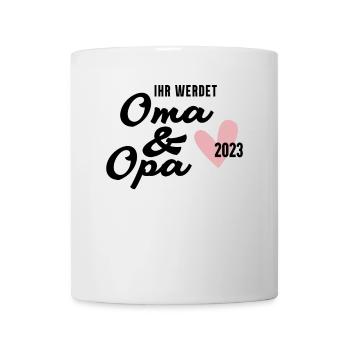Schwangerschaft verkünden - Oma und Opa 2023 - Tasse - Weiß - Vorne