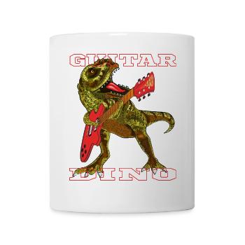 Dinosaurier mit Gitarre - Tasse - Weiß - Vorne