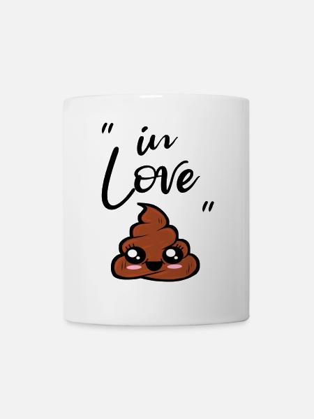 caca kawaii - Mug blanc - blanc