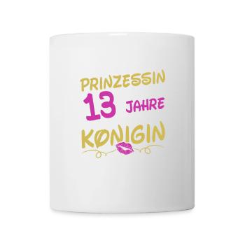 Als Prinzessin Geboren 13 Geburtstag Frau Mama - Tasse - Weiß - Vorne