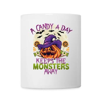 A candy a day keeps the monsters away - Mug - white - Front