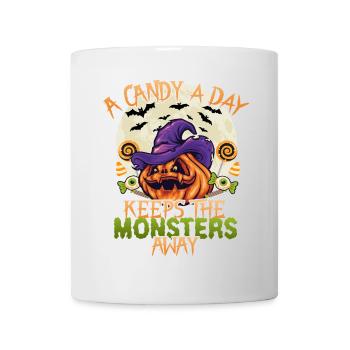 A candy a day keeps the monsters away - Mug - white - Front