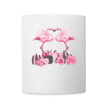 Autumn Flamingo Thanksgiving Pumpkin - Mug - white - Front