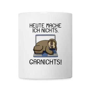 Lustiger Faultier Spruch Büro Humor Geschenk - Tasse - Weiß - Vorne