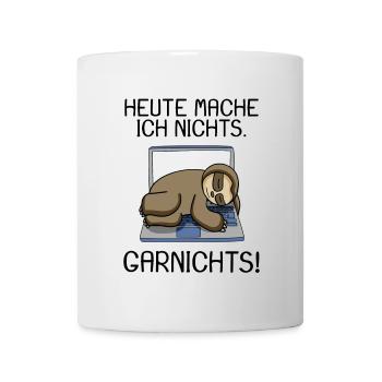 Lustiger Faultier Spruch Büro Humor Geschenk - Tasse - Weiß - Vorne