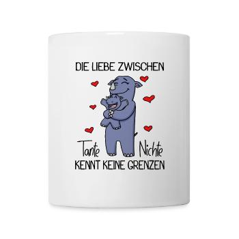 Tante und Nichte Liebe Nashorn Geschenk - Tasse - Weiß - Vorne
